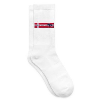 Norge - Norvège - Norvège - Drapeau - Orignal droit - Chaussettes de tennis - blanc - Droite