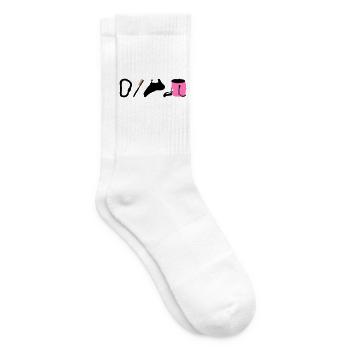 Kletterlogo Boulderemblem Kletterschuhe Bürste - Tennissocken - Weiß - Rechts