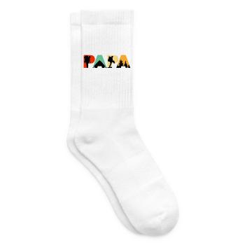 Papa Camping Hiking Retro Vintage Silhouette - Tennis socks - white - Right