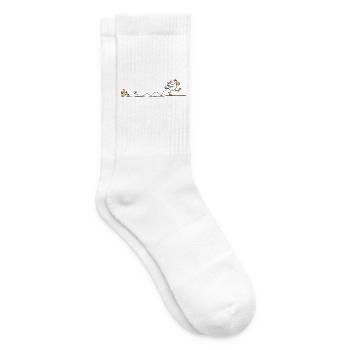 Huhn Küken Ei Linie - Tennissocken - Weiß - Rechts
