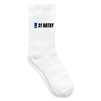 31 Hatay Kennzeichen | Türkisches Kennzeichen - Tennissocken - Weiß - Rechts