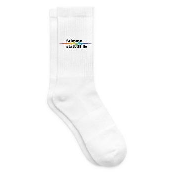 Stimme statt Stille Pride CSD Tonwelle Regenbogen - Tennissocken - Weiß - Rechts