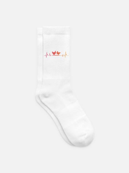 Hennen-Sonnenuntergangs-Herzschlag-Hennen - Tennissocken - Weiß