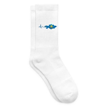 Kasachstan Flagge EKG Herzschlag T-Shirt - Tennissocken - Weiß - Rechts