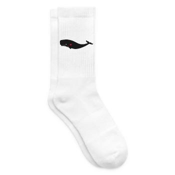 Herz-Wal Silhouette in Nacht Schwarz - Tennissocken - Weiß - Rechts