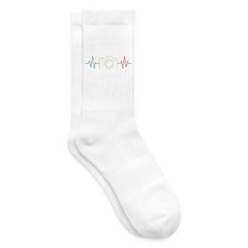 Kamera-Herzschlag-Fotografie - Tennissocken - Weiß - Rechts