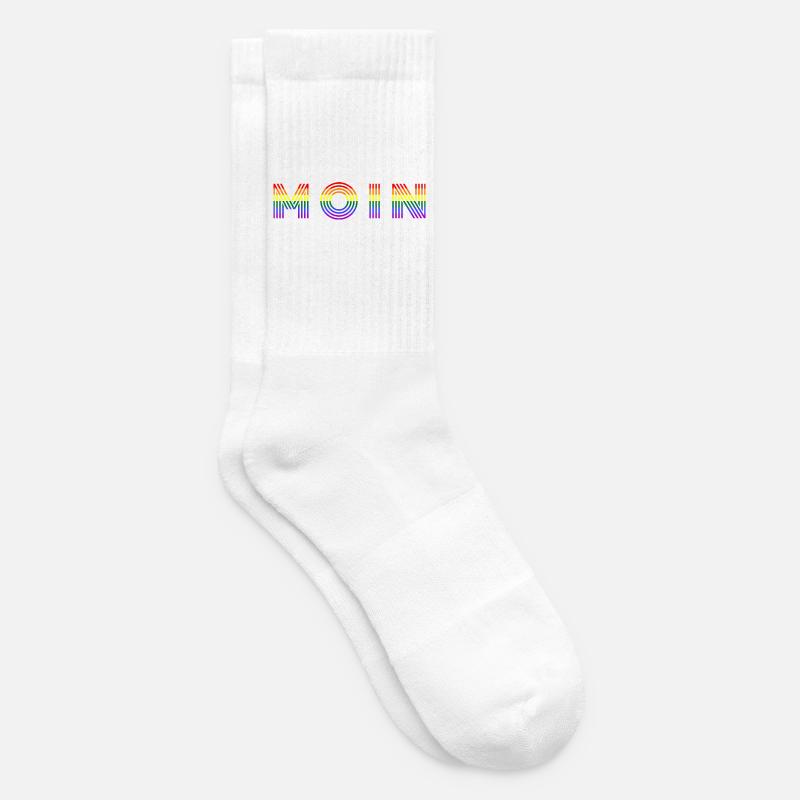 MOIN Regenbogen - Tennissocken - Weiß