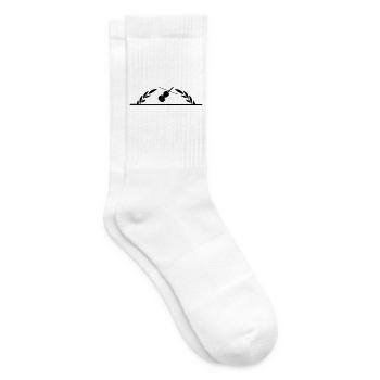 Violin in half laurel wreath - Tennis socks - white - Right