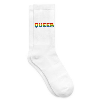 Rainbow queer LGBT CSD Shirt lgbtqi queer - Tennis socks - white - Right