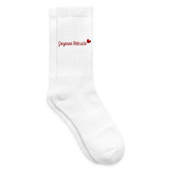 RETRAITE. BONNE RETRAITE. JOYEUSE RETRAITE. COEUR - Chaussettes de tennis - blanc - Droite
