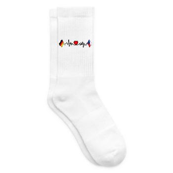 Cardio heart with Flag Germany and flag Czech Republic - Tennis socks - white - Right