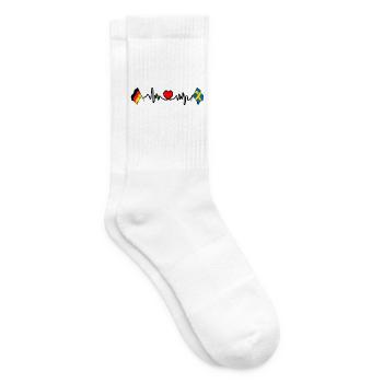 Cardioherz mit Flagge Deutschland und Flagge Schweden - Tennissocken - Weiß - Rechts