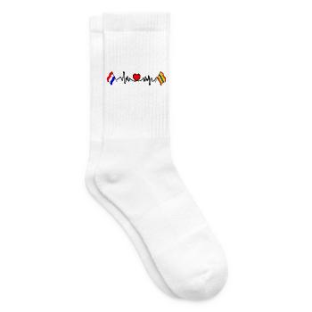Coeur cardio avec drapeau Pays-Bas, Overijssel - Chaussettes de tennis - blanc - Droite