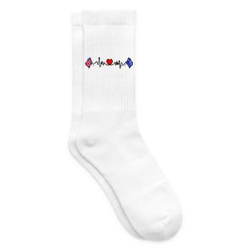 Tyne and Wear + Großbritannien-Flagge mit Herzschlag - Tennissocken - Weiß - Rechts