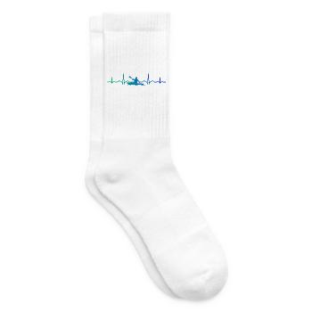 Geschenkidee für einen Kanuten mit Wildwasserkajak - Tennissocken - Weiß - Rechts