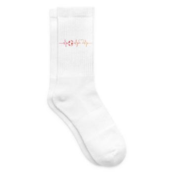 Fußballer Fußball Herzschlag Fußballspieler - Tennissocken - Weiß - Rechts