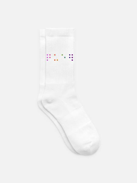 Queer-Kontraktierte Braille - Tennissocken - Weiß