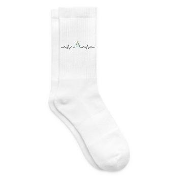 Weihnachtsbaum Herzschlag EKG Weihnachten - Tennissocken - Weiß - Rechts