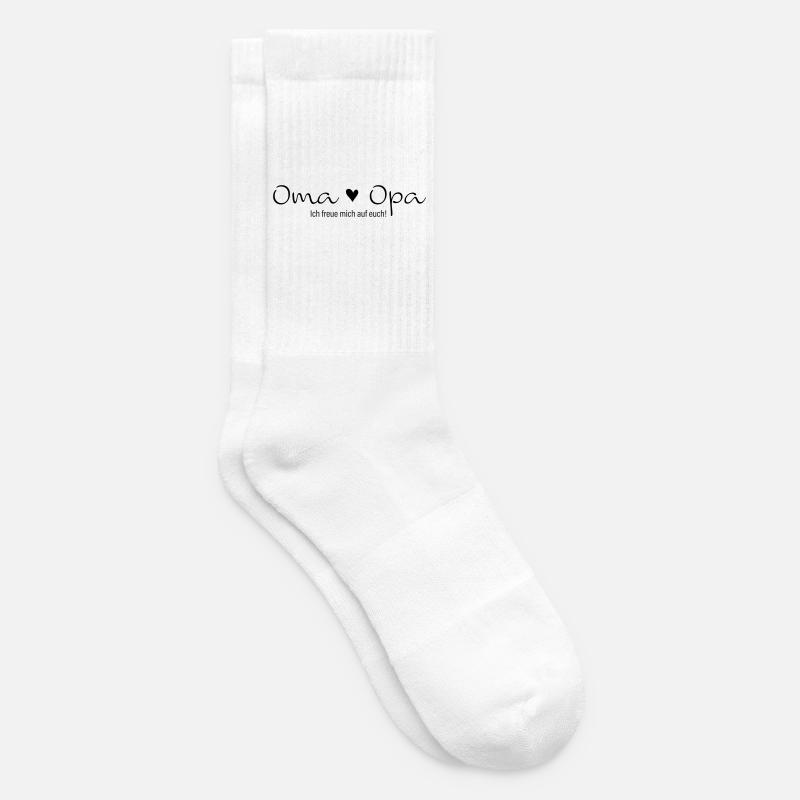 Oma Opa ich freue mich auf euch - Tennissocken - Weiß