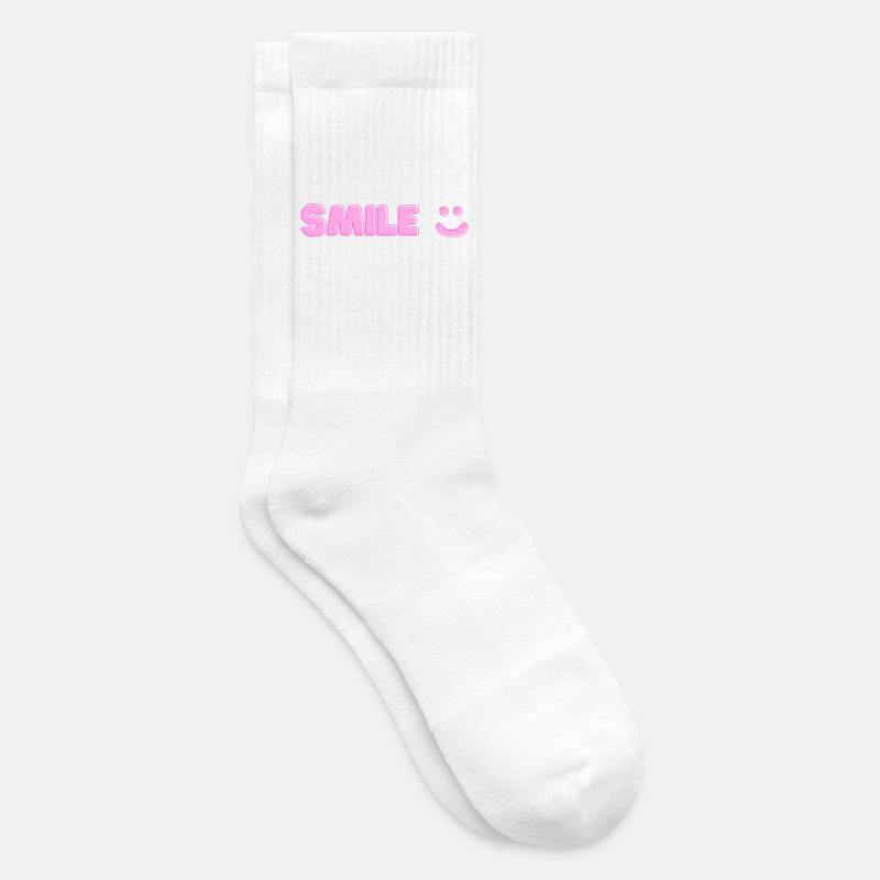 Lächeln-Print - Tennissocken - Weiß