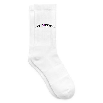 Field Hockey Spielerin Schwarz Pink - Tennissocken - Weiß - Rechts