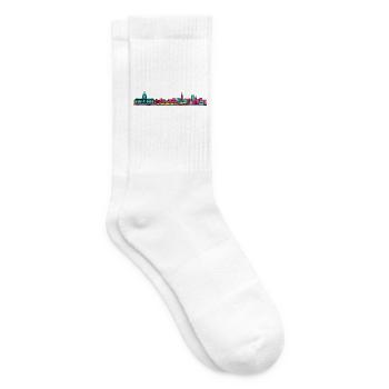 Toulouse City Skyline Basilique Line Art - Tennis socks - white - Right