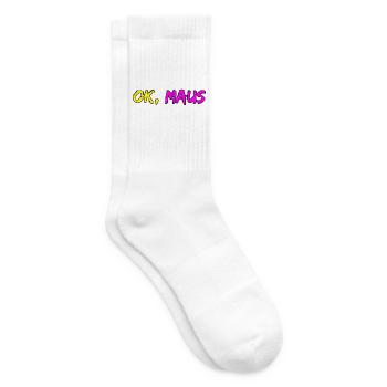 OK MAUS, THE PARTY HAS ARRIVED, KANN LOSGEHEN MAUS - Tennissocken - Weiß - Rechts