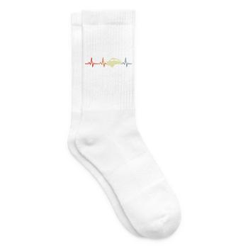 Retro Schulbus Kardiogramm - Tennissocken - Weiß - Rechts