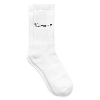 Uroma Schriftzug mit Herz - Tennissocken - Weiß - Rechts