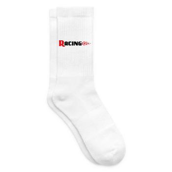 Racing Graphic With Flames - Car Auto Bike Decals - Tennis socks - white - Right