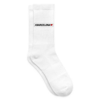 Barcelona Hashtag Herz - Tennissocken - Weiß - Rechts