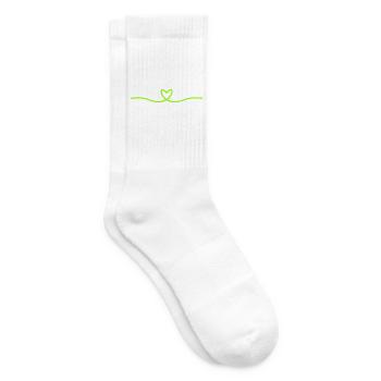 Ligne de cœur minimale | Design du Cœur Vert - Chaussettes de tennis - blanc - Droite