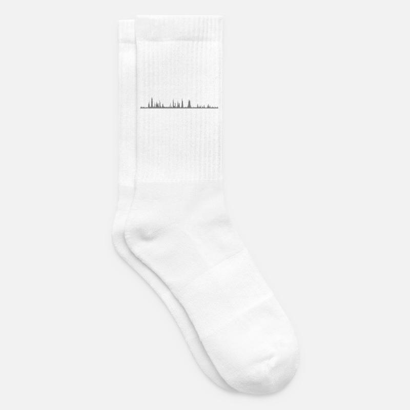 Audio Waveform - Tennissocken - Weiß