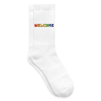 Regenbogen welcome CSD Shirt LGBT lgbtqi queer - Tennissocken - Weiß - Rechts