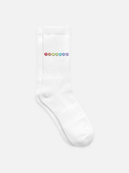 Pfotendesign in Pastellfarben - Tennissocken - Weiß