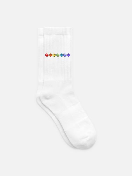 Pfoten Farbexplosion in Regenbogen Stile - Tennissocken - Weiß