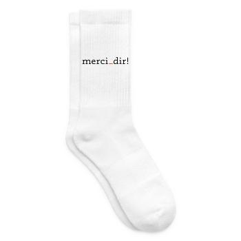 merci dir - 2 Farben - Tennissocken - Weiß - Rechts
