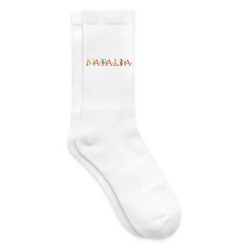 NATALIA nom orné de fleurs - Chaussettes de tennis - blanc - Droite
