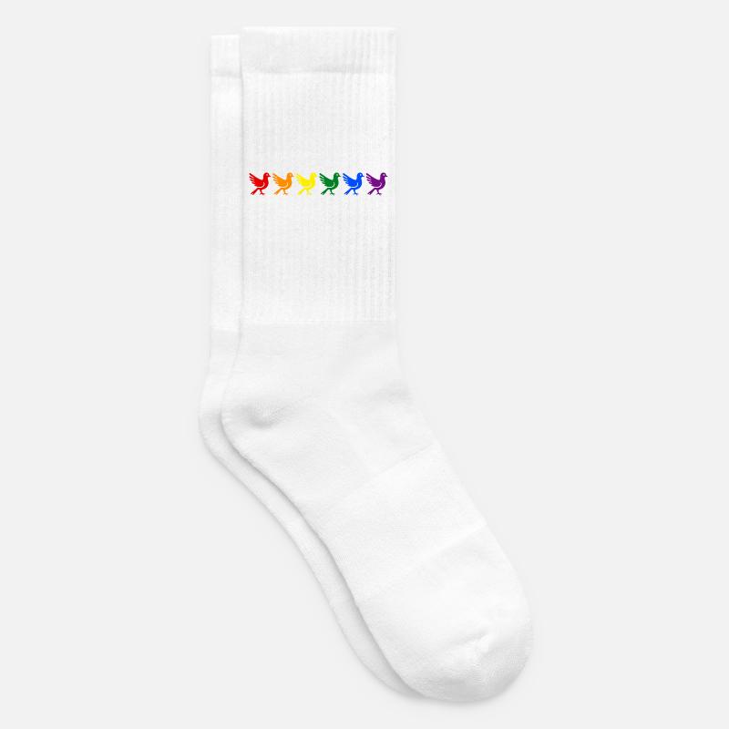 Rainbow Doves - Tennis socks - white