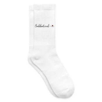 Typographie mignonne du sabbatique avec un cœur - Chaussettes de tennis - blanc - Droite
