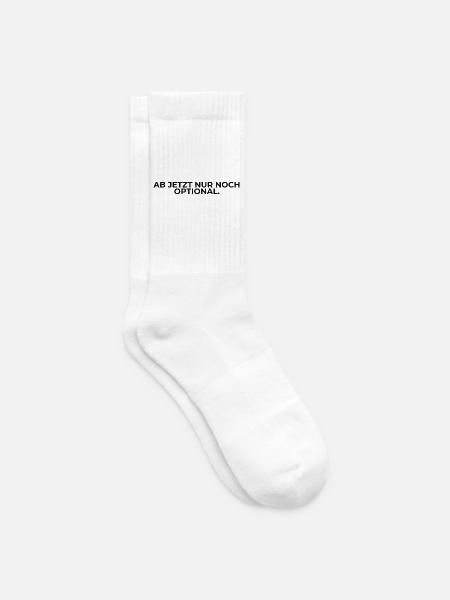 Ab jetzt nur noch optional – Spruch - Tennissocken - Weiß
