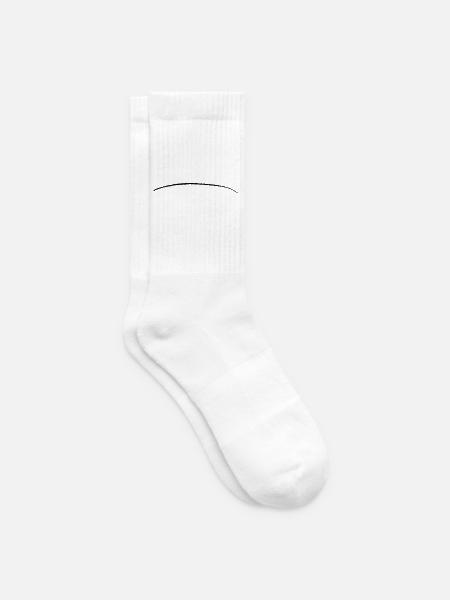 gebogener Strich Pinselstrich Unterstrich Linie - Tennissocken - Weiß