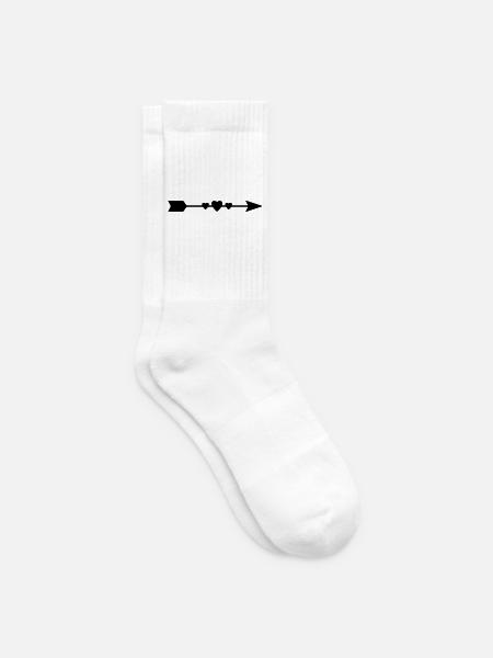 Pfeil mit Herzen - Tennissocken - Weiß