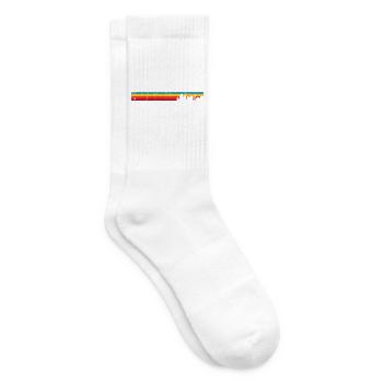 Rétro Skyline Sunset Stripes - Chaussettes de tennis - blanc - Droite