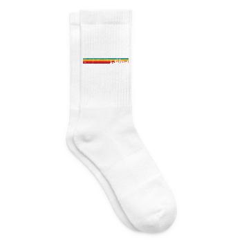 Retro Sonnenuntergang Skyline Streifen - Tennissocken - Weiß - Rechts