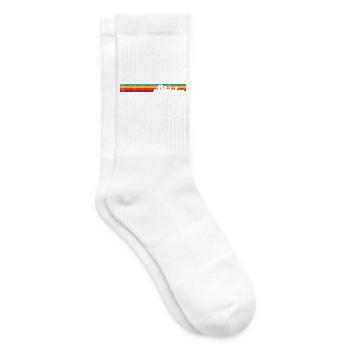 Coucher de soleil Ville Silhouette Dégradé - Chaussettes de tennis - blanc - Droite