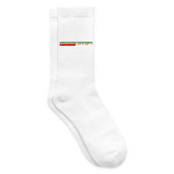 Retro Sonnenuntergang Skyline Streifen - Tennissocken - Weiß - Rechts