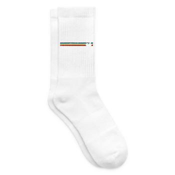 Retro Bicycle on Rainbow Stripes - Tennis socks - white - Right