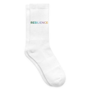 Resilience Gradient Typo - Tennis socks - white - Right