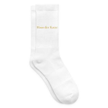 Minimalistisches Katze T-Shirt – Premium Design  - Tennissocken - Weiß - Rechts
